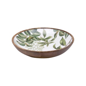 Bol de service en bois de qualité supérieure, couleur naturelle, pour soupes et salades, idéal pour la maison et les tables d'hôtel, avec impression émaillée - Product Image 4