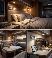 Lampe de lecture 12V pour camping-car avec double port de charge USB, lampe de chevet LED pour camping-car, caravane et bateau