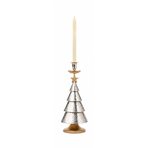 Porte-bougie moderne en métal argenté en forme d'étoile pour la table de Noël, décoration de la maison, centre de table festif - Product Image 4