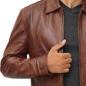 Vestes en cuir pour hommes de haute qualité au design optimal, confortables, grandes tailles, très vendues, col montant, revêtement, service OEM, prix abordable - Product Image 5