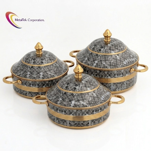 Luxury Grey Marble Hot Pot Stainless Steel Food Warmer Thermal Insulated Casserole Serveware Chafing Serving Dish Catering Pots - Product Image 2