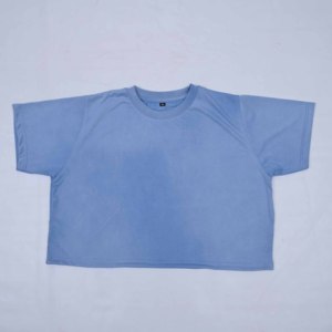 T-shirt décontracté pour femme, en tissu doux, à manches courtes, effet délavé, respirant, de haute qualité, avec logo personnalisé, fabrication sur mesure, vente en gros. - Product Image 2