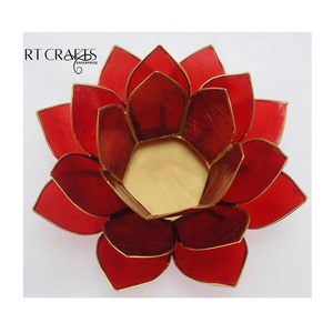 Vase en résine peint à la main, lotus chakra, ensemble cadeau de méditation |   Porte-bougies spirituels Feng Shui, cadeaux religieux pour le bien-être - Product Image 4