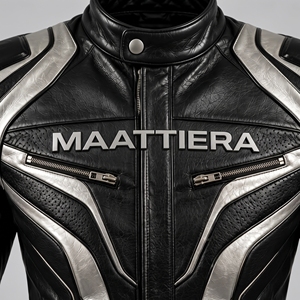 Veste en similicuir noir et argent pour homme, col montant, fermeture éclair sur le devant, design avec empiècements épaissis aux épaules, personnalisable OEM ODM, vente en gros - Product Image 6