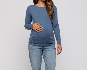 Nouveaux T-shirts de maternité 2026 au design optimal pour femmes, respirants, prix de gros, vêtements d'allaitement personnalisés - Product Image 3