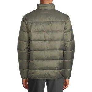 Custom New Design Winter Puffer Jacket Unisex Stand Collar Casual Outwear High Quality <b>Padded</b> 100% Nylon Patchwork - Product Image 3
