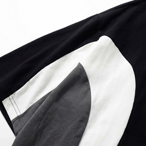 Camiseta Oversize con Bloques de Color |   Camiseta con Paneles en Negro, Blanco y Gris |   Ropa Urbana de Estilo Holgado y Resistente |   Fabricante OEM Personalizado - Product Image 5