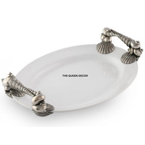 Plateau créatif pour desserts et chocolats, nouvelle arrivée, design en forme de main, plateau rond en métal avec finition dorée pour le service - Product Image 3