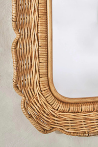 กระจกหวายดอกไม้ทำมือจากวัสดุธรรมชาติตกแต่งผนังในบ้าน - Product Image 2