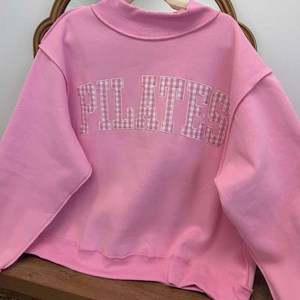 Sweat-shirts personnalisés d'hiver à manches longues, col rond, coupe classique, imprimés et brodés, à pois, style streetwear, pour le Pilates, 100% coton - Product Image 1