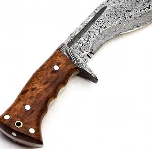 Handcrafted Damascus Steel Utility <b>Knife</b> Natural Stag Horn Rosewood Handle <b>Craft</b> Tool - Product Image 3