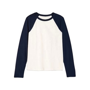 <b>Raglan</b> Long <b>Sleeve</b> Mock Neck Jersey <b>T</b>-<b>Shirt</b> Men Cotton Plain Casual Acid Wash Silk Screen Printed Custom Logo Private Label OEM - Product Image 1