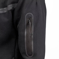 Ensemble de survêtement pour homme en molleton épais avec sweat à capuche zippé et pantalon de jogging, coupe classique, noir, 100% coton, sportswear décontracté et performant