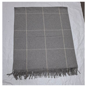 Warm and Soft Box Check Thin Strip light Grey white <b>Blanket</b> for Bed with High Quality Fabric for Extra <b>Comfort</b> - Product Image 3