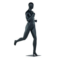 Mannequin de sport en fibre de verre noir, modèle femme, corps entier, tête détachable, pour présentation de vêtements de sport