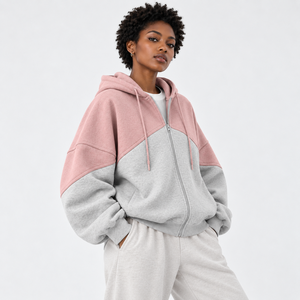 <b>Women</b> Full Zip <b>Hoodie</b> Made With Premium Fabric Breathable Comfort Smooth <b>Zipper</b> Closure Durable Quality Relaxed Fit OEM Support - Product Image 3