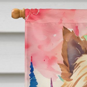 Yorkshire Terrier Yorkie Navidad gran poliéster casa bandera Multicolor porche manga poste decorativo patio Banner arte pared - Product Image 3