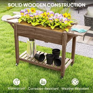 Fioriera in Legno per Giardino con Ripiano per Fiori - Product Image 3