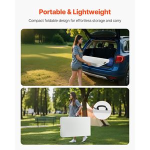 8 Ft Heavy-Duty Folding <b>Table</b> Portable Indoor Outdoor <b>Plastic</b> Rectangle <b>Table</b> with Built-in Handle Fold-in-Half Utility <b>Table</b> - Product Image 5