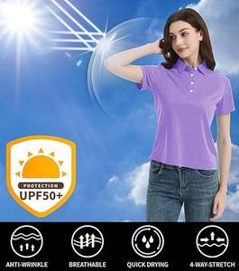 Ensemble de tenue de golf d'été pour femmes 100 % coton, chemise polo à manches courtes, coupe ajustée, élégante - Product Image 5