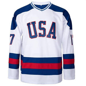 Maillot de hockey sur glace personnalisé pour homme, bleu, vert, blanc, col rond, manches longues, imprimé par sublimation, maillot de capitaine, maille respirante, taille adulte - Product Image 1