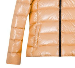 Orange Women's Hooded Quilted <b>Jacket</b> Full Sleeve <b>Winter</b> Puffer Zipper Closure Solid Color Lightweight <b>Waterproof</b> Windproof - Product Image 6