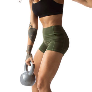 Shorts de Cintura Alta para Mujer, Formales y Casuales, Transpirables, para Entrenamiento y Fitness, con Logotipo Personalizado, Shorts al por Mayor - Product Image 4