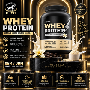 Concentrado de Proteína de Suero de Leche Elma Food 1KG Sin Azúcar Añadido 50 Porciones Fórmula de Crecimiento Muscular con BCAA Proteína en Polvo Sin GMO - Product Image 1