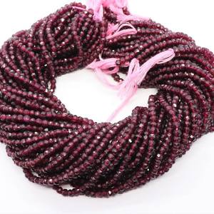 ลูกปัดโรโดไลต์การ์เนตธรรมชาติทรงเหลี่ยมขนาด 4 ถึง 4.5 มม. ความยาว 13 นิ้ว ขายส่งลูกปัดพลอยการ์เนตสำหรับทำเครื่องประดับ - Product Image 4