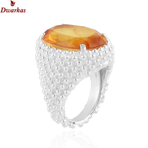Handmade elegant <b>rings</b> 925 sterling <b>silver</b> Doublet citrine quartz gemstone texture <b>ring</b> ready stock cheap price - Product Image 2