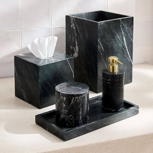 Juego de Accesorios de Baño de Lujo de 6 Piezas, Organizador de Baño Moderno de Resina, Dispensador de Jabón, Portacepillos de Dientes, Bandeja - Product Image 2