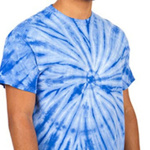 Camiseta de Manga Corta Tie Dye para Hombre, Roja y Azul, Cuello Redondo, Corte Regular, Informal, de Punto, de Algodón - Product Image 4
