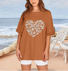 Camisetas Extra Grandes para Mujer, Venta Directa de Fábrica, OEM, Verano, Manga Corta, Casual, Básicas, Holgadas, 100% Algodón - Product Image 5