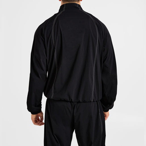 Conjunto Deportivo de Poliéster Reflectante con Logotipo Personalizado para Correr en Invierno, Resistente al Viento y al Agua, con Franjas Blancas, para Hombre - Product Image 4