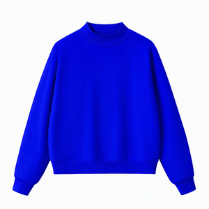 <b>Women's</b> Solid <b>White</b> Mock Neck <b>Sweatshirt</b> Heavyweight 380gsm Cotton Fleece Pullover - Product Image 5