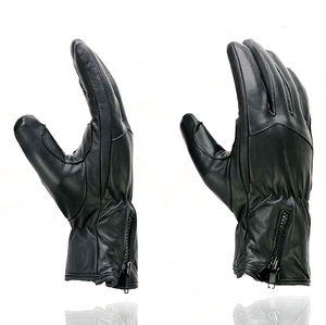 Samroz Sports Men's Black Cowhide Leather Gauntlet Motorcycle Hand <b>Gloves</b> - Product Image 4