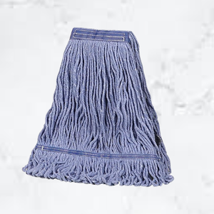 Cabezal de Mopa de Algodón Azul Resistente KSR con Costuras Reforzadas y Extremo con Banda de 2 Pulgadas - Product Image 4