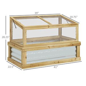 Serre in Legno Naturale con Struttura a Muro, Letto Rialzato per Orto 41x22.5x28.25, Piccolo Scaffale per Fiori da Esterno per Feste in Giardino - Product Image 3