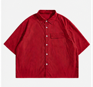 เสื้อเชิ้ตแขนสั้นผู้ชายแบบลำลอง ปกคอพับ เสื้อเชิ้ตฤดูร้อน - Product Image 5
