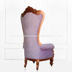 เก้าอี้รับประทานอาหารแบบหรูหราด้านหลังสูงสำหรับงานแต่งงานบัลลังก์ดีไซน์ฝรั่งเศสสีม่วงโรสโกลด์ใหม่จัดเลี้ยงใหม่โรงแรมวิลล่าห้องนั่งเล่น - Product Image 5