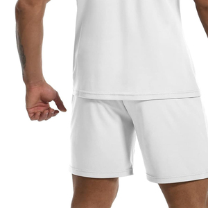 Men's <b>White</b> Striped <b>Polo</b> Shirt And Shorts Set Casual Summer Outfit Breathable Knitted Cotton Two Piece Wear - Product Image 5