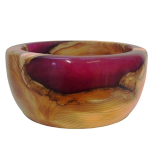 Bol en bois et résine en ligne au meilleur prix Produit personnalisé Taille Made In India Bol en résine if et rose - Product Image 1
