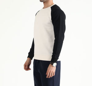 Sweat-shirts à manches raglan de haute qualité blancs et noirs 2026, design personnalisé, pull à manches longues, sweats à capuche pour hommes avec faible MOQ - Product Image 3