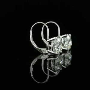 Pendientes de Aro de Oro de 14K con Diamante Cultivado en Laboratorio de 4CT, Certificado IGI, Diamante Redondo Brillante, Joyería Fina, Regalo para Mujer, Estilo Minimalista para Fiesta - Product Image 2