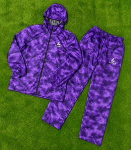 Custom Men's Waterproof Purple <b>Camouflage</b> Hooded Rain Suit Rain Jacket and Pants Set Outdoor Tracking Fishing Motorcycle OEM ODM - Product Image 6