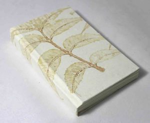 Cuaderno Personalizable de Tapa Dura Color Crema A5 con Impresiones de Hojas Frescas en Toda la Cubierta, Diario - Product Image 2