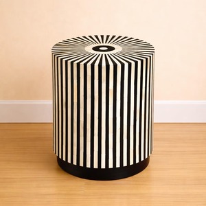 Meilleures ventes : Tabouret de bar moderne en os incrusté, étanche, style tambour, table d'appoint, mobilier de maison décoratif pour salon, cave à vin, salle de sport - Product Image 1