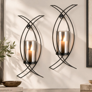 <b>Wall</b> Sconce <b>Candle</b> <b>Holders</b> Set of 2 Decorative <b>Wall</b> Mounted <b>Candle</b> <b>Holder</b> Vintage Home Decor for Living Room Bedroom - Product Image 2