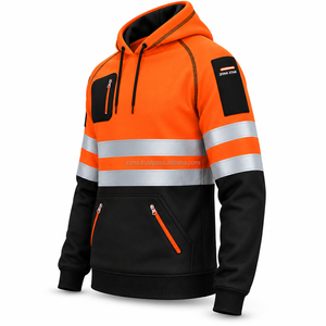 Sudadera de Seguridad Reflectante de Alta Visibilidad, Unisex, Certificación CE, Secado Rápido, Negra y Naranja, Venta al Por Mayor, Personalizable - Product Image 3