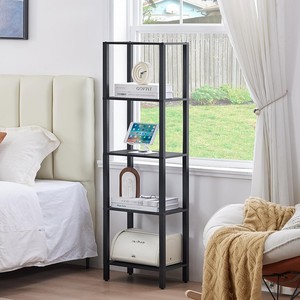 Industrial Living Room Office Study Entryway 6 High Narrow Stackable <b>Adjustable</b> Heavy Duty Wooden Bookshelf - Product Image 4